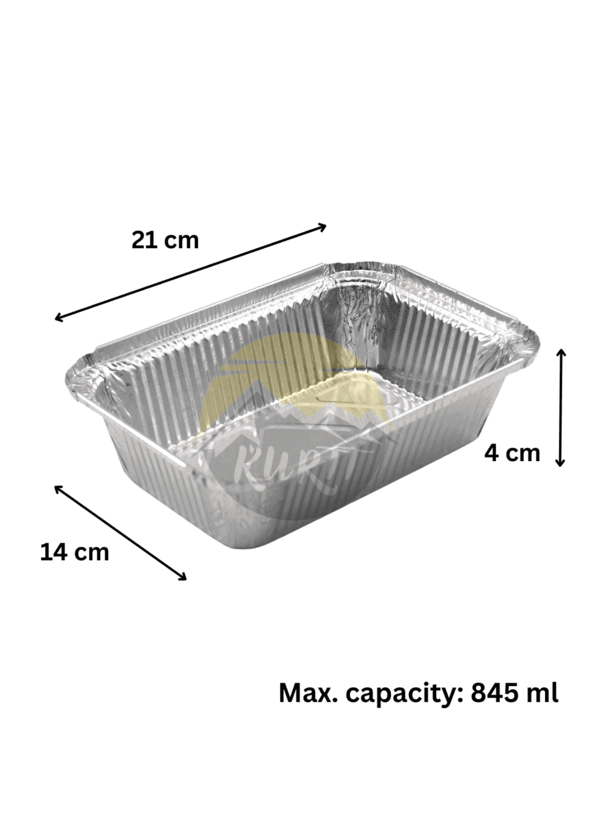 Aluminum tray R1-845L with lids - 100 pieces