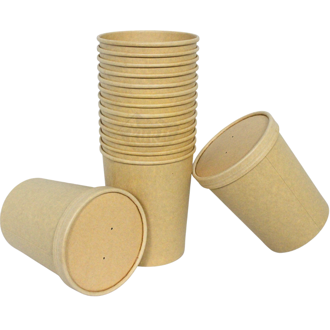 100 pieces - Soup cup 32 oz KRAFT 950 ml - with lid