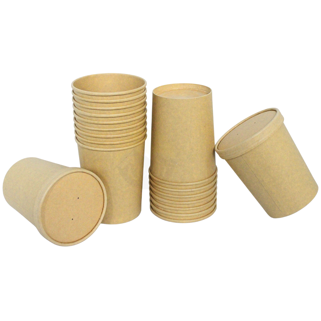 100 pieces - Soup cup 32 oz KRAFT 950 ml - with lid