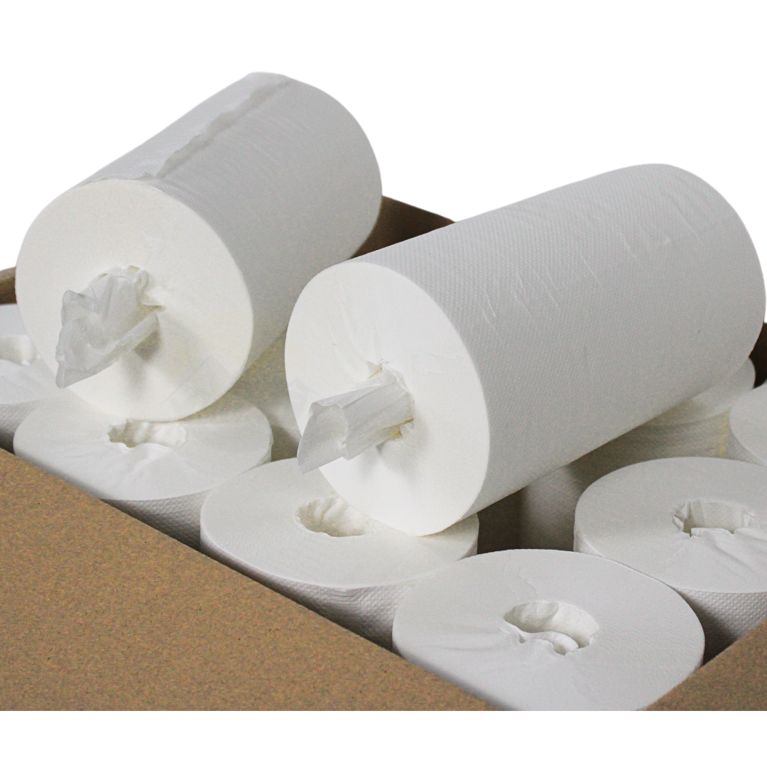 12 Mini-Handtuchrollen, schlauchlos, 60 Meter, 2-lagig, 12 Putzpapiere pro Packung, auch praktisch als Küchenrolle