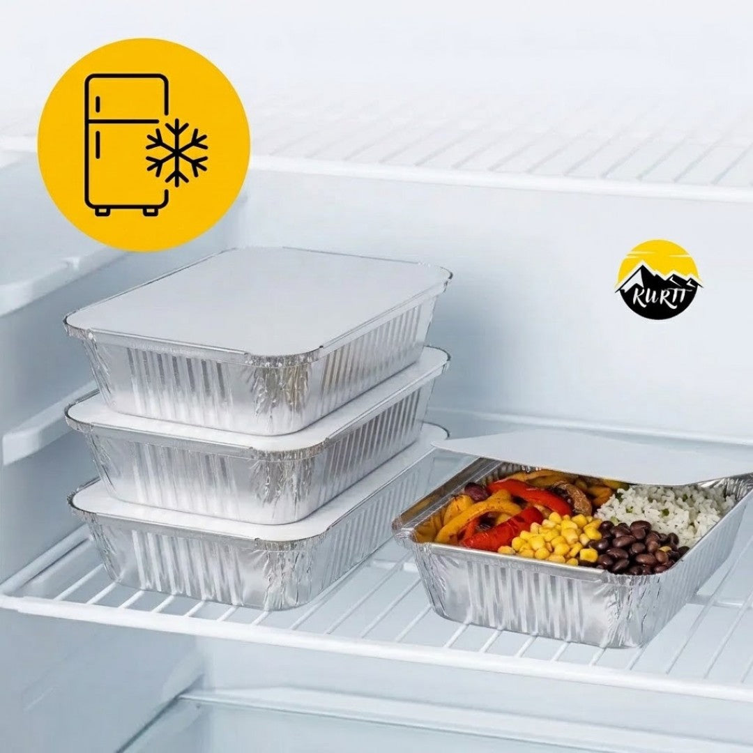 Aluschale 845L mit Deckel 21x14cm | 100 Stück | Lasagne Gratin Moussaka Cannelloni