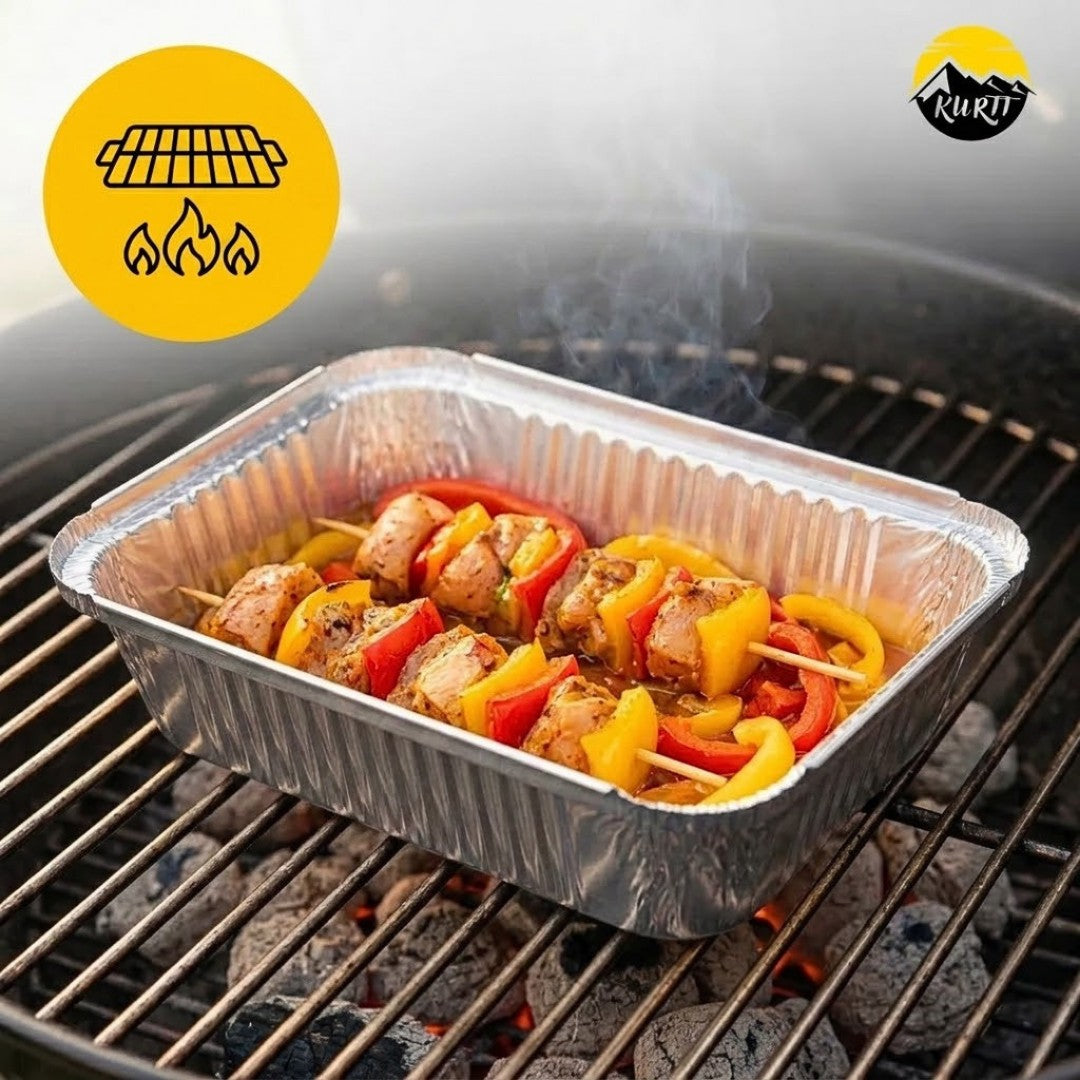 Aluschale 845L mit Deckel 21x14cm | 100 Stück | Lasagne Gratin Moussaka Cannelloni