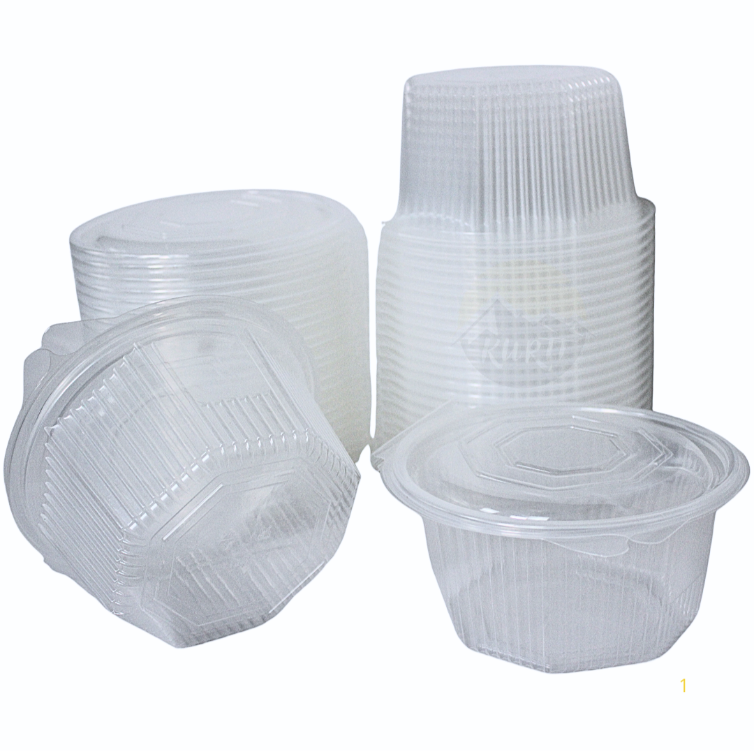 PP Salat Container Transparent 8 -sidet 750 ml - 50 stykker