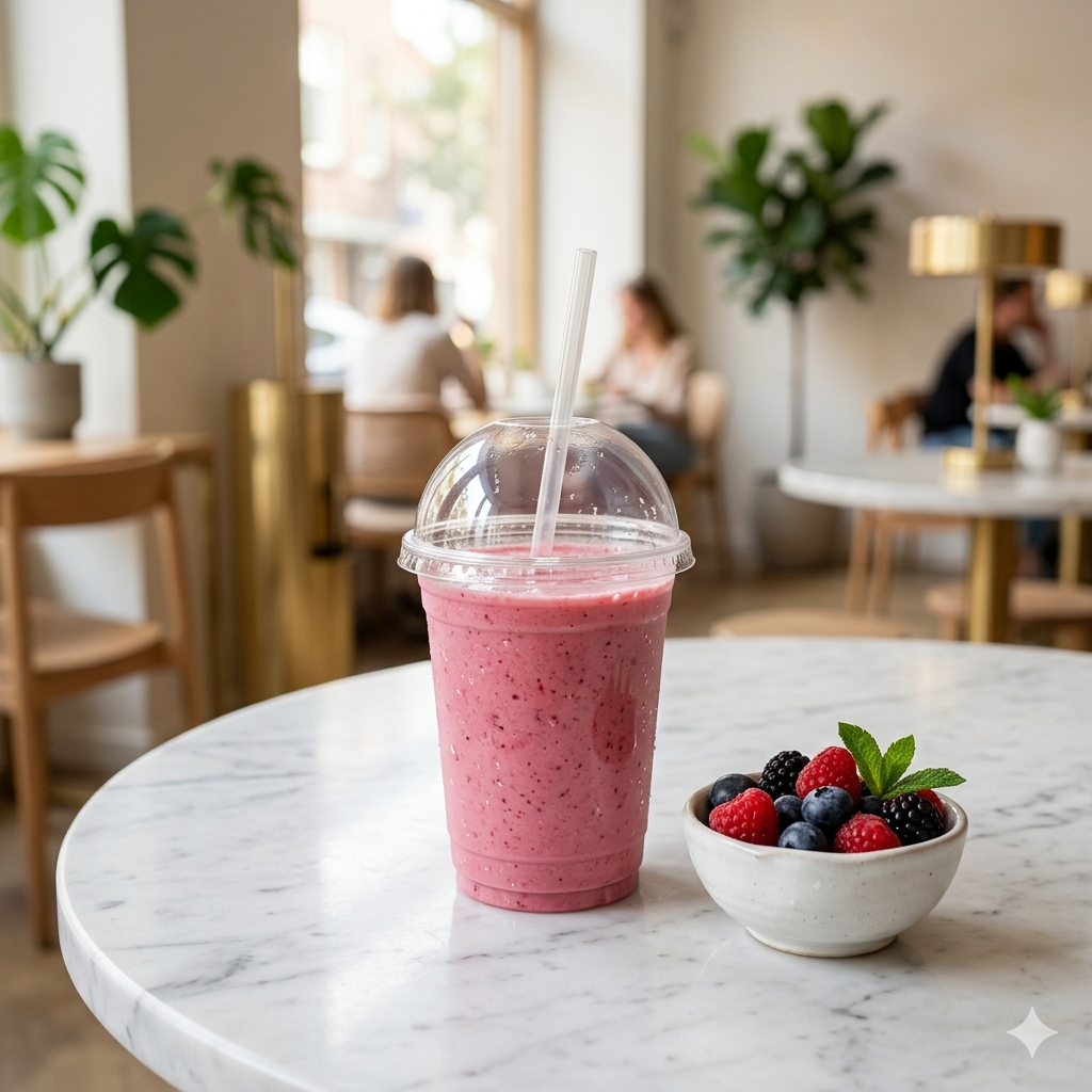 Smoothiebeker op een tafel