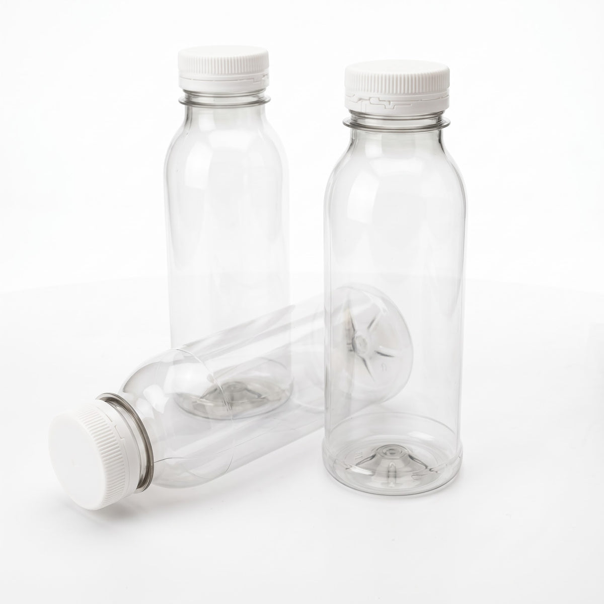 rPET-Flasche 330ml mit orangefarbenem Verschluss | BPA-frei & lebensmittelecht - 35 Stück