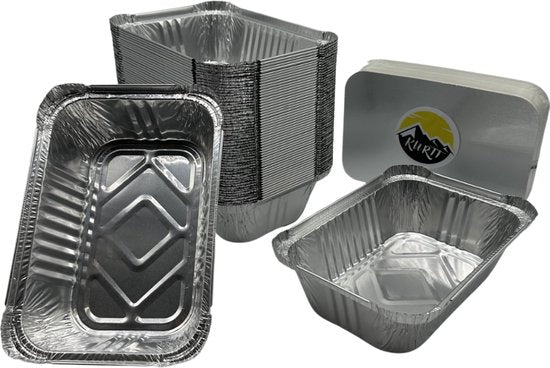 Aluminum tray R65-650L with lid - 100 pieces