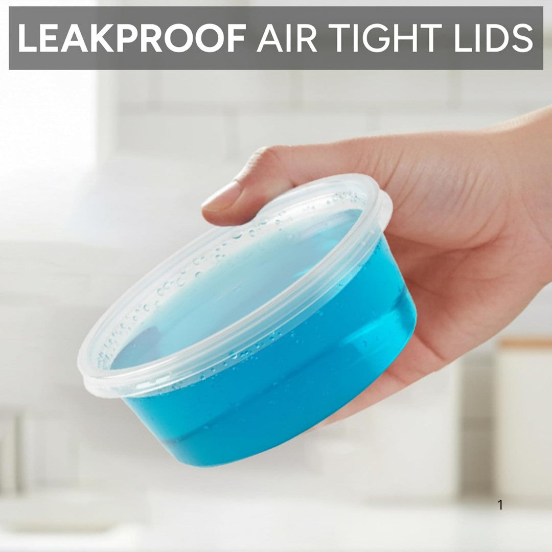 Mikrowellenbehälter mit Deckel Transparent 250ML RUND - 50 Stück