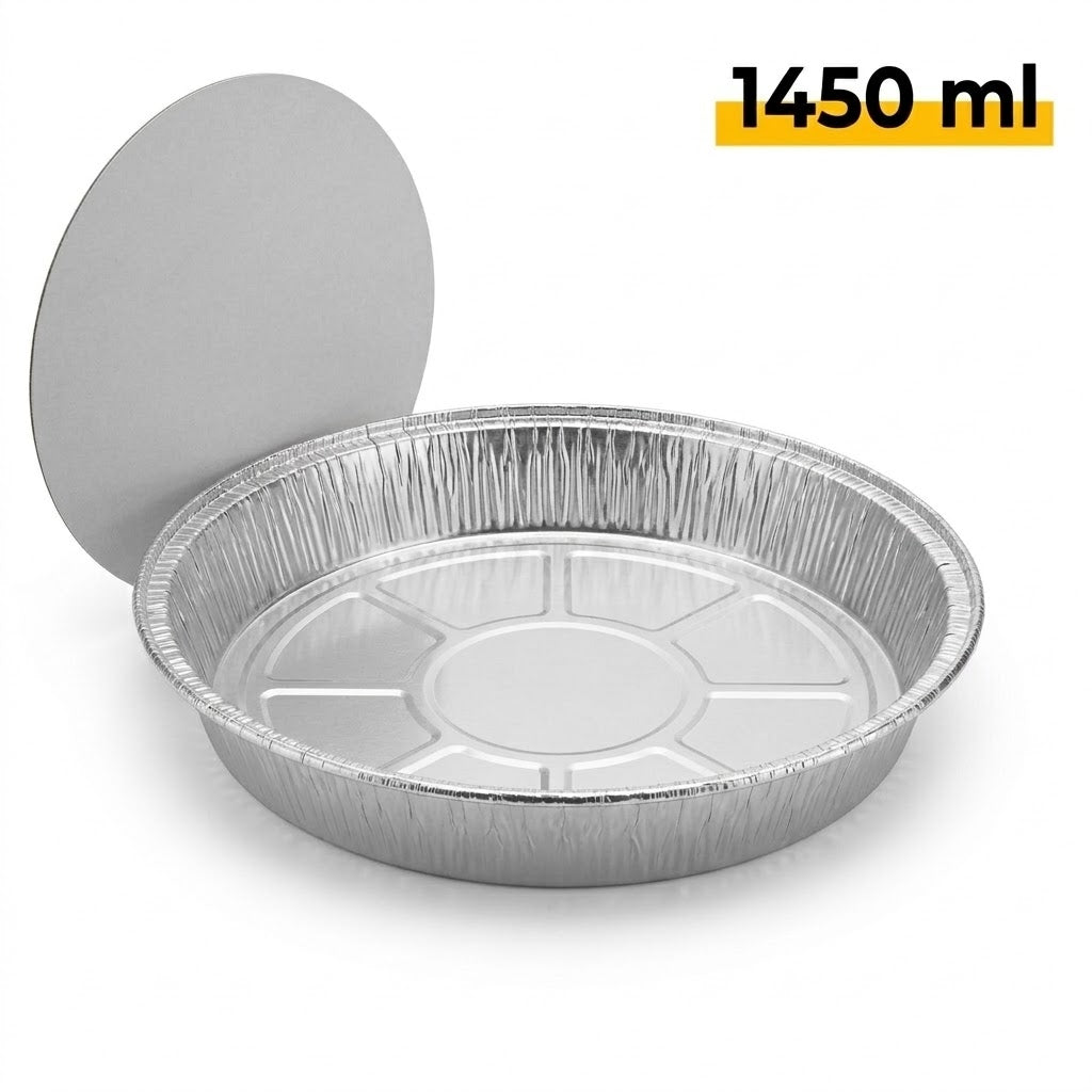 Aluminiumschale C803-1450L rund mit Deckel - 100 Stück