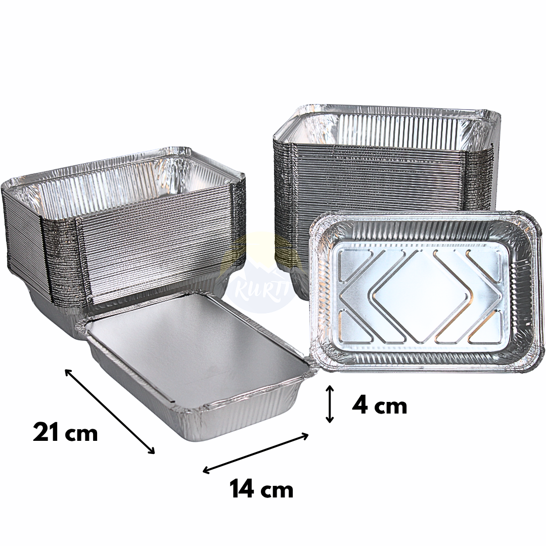 Aluminum tray R1-845L with lids - 100 pieces