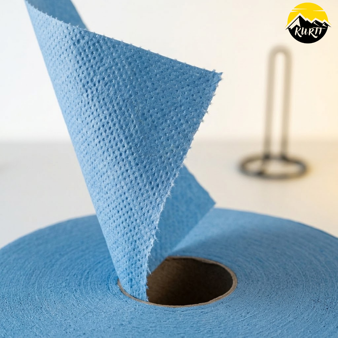 Putztuchrolle Blau 2-lagig Zellstoff 380m – 2 Rollen | Industriepapier HACCP Lebensmittelkontakt