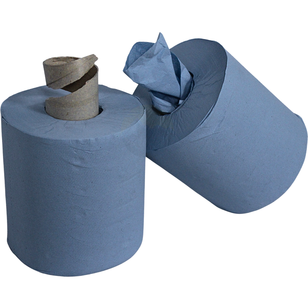 KURTT (2-lagig) 6 x 150 Meter Handtuchrollen blau, Putzrollenspender geeignet