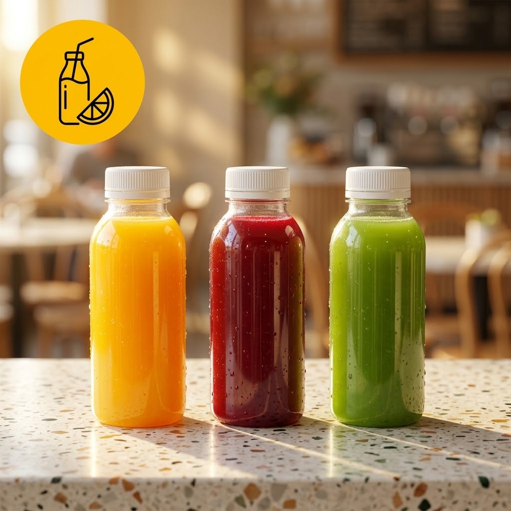 rPET-Flasche 250ml mit orangefarbenem Verschluss | BPA-frei & lebensmittelecht - 40 Stück