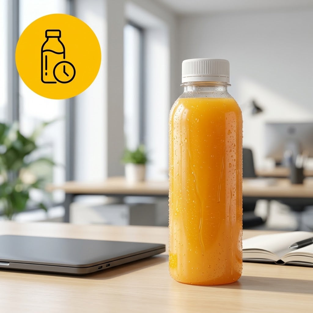 rPET-Flasche 500 ml mit orangefarbenem Deckel | BPA-frei & lebensmittelecht – 25 Stück