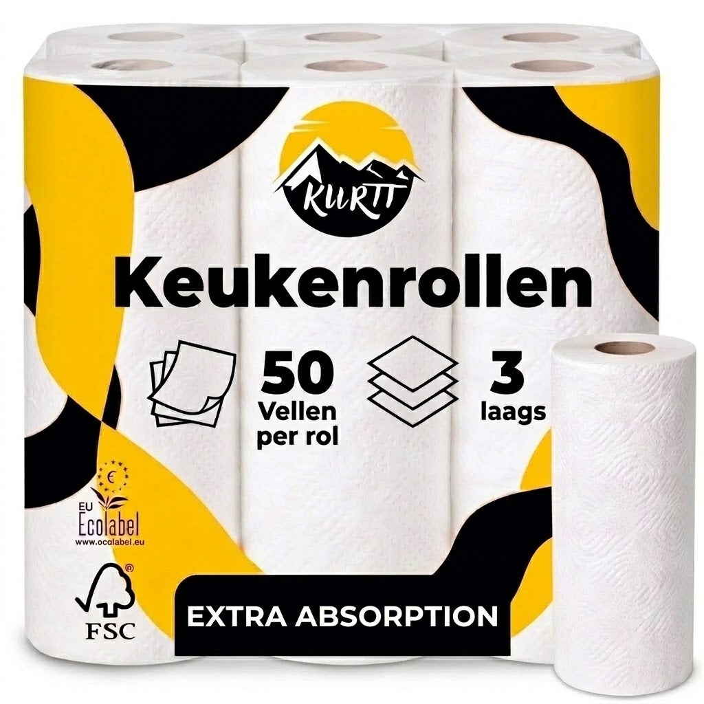 Küchenrollen 3-lagig 32, 64 oder 96 Rollen – 50 Blatt pro Rolle – Küchenpapier Vorratspackung