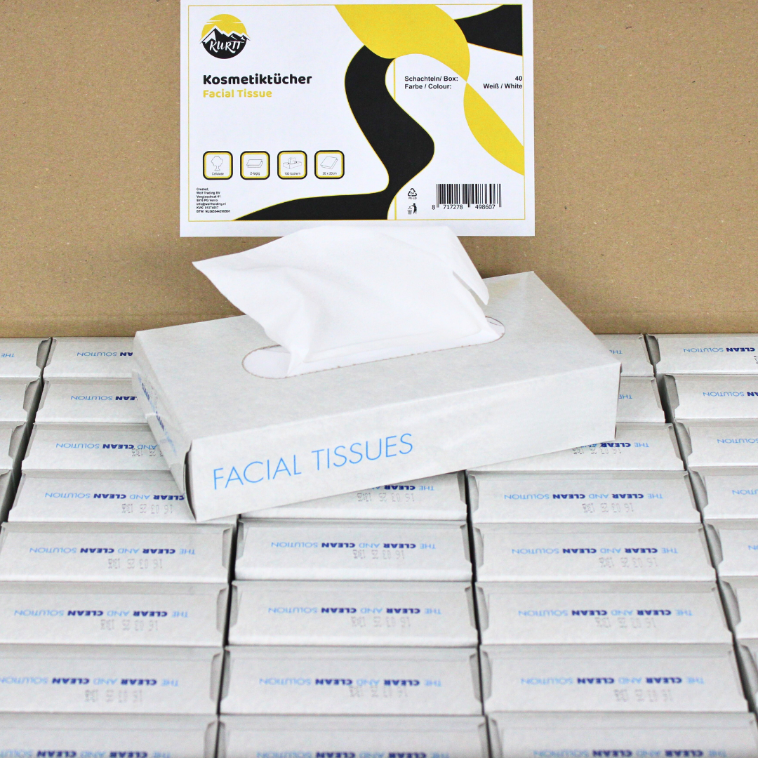 Kosmetiktücher (4.000 Stück) 2-lagig, Cellulose Papiertaschentücher, 40 Boxen x 100 Gesichtstücher