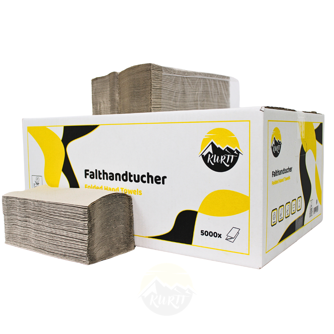 Papierhandtücher für Spender | 1-lagig, 25x23 cm | 5.000 Blatt | ZZ/V-Falz geeignet für Handtuchspender in Toiletten, Büros, Praxen und Studios