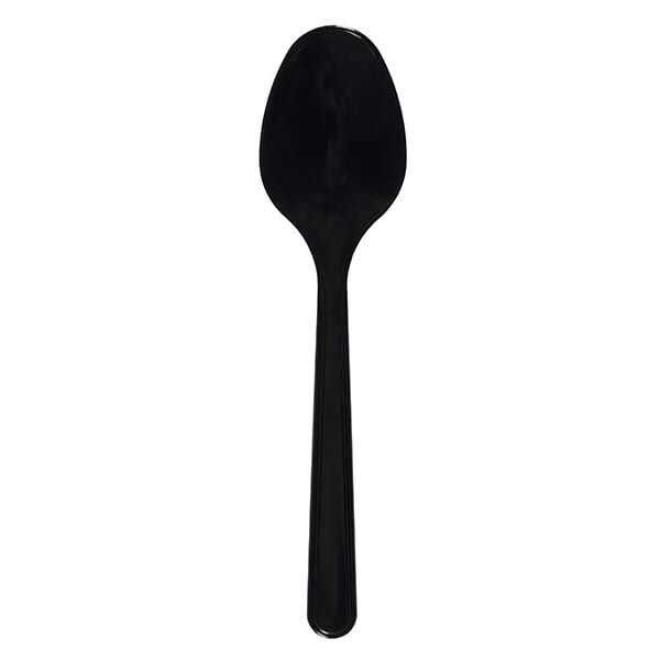 Reusable spoons black 19 cm - 100 pieces