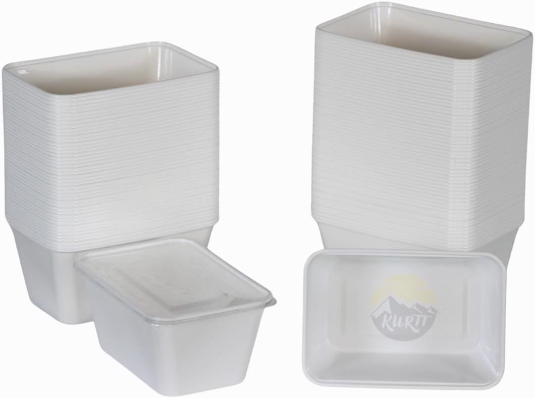 Microwave containers with lid white