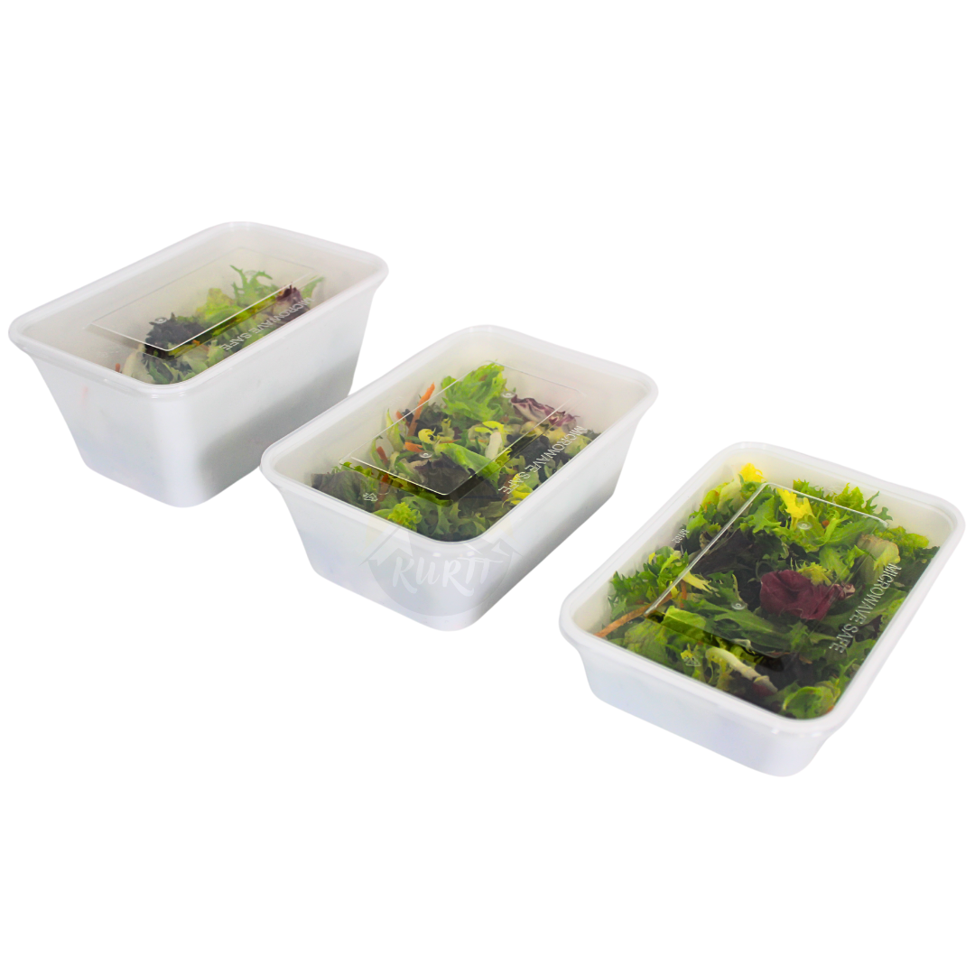 Microwave containers with lid white