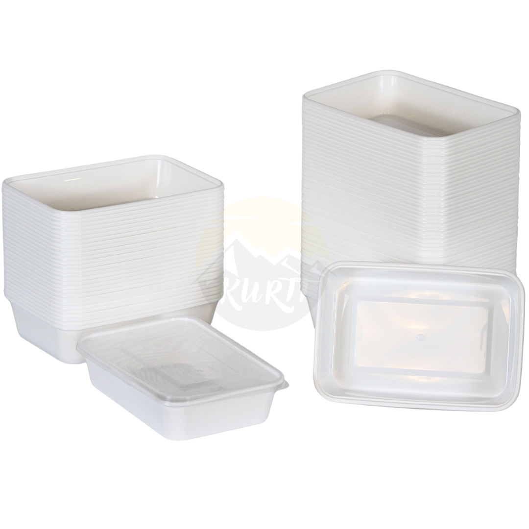 Microwave containers with lid white