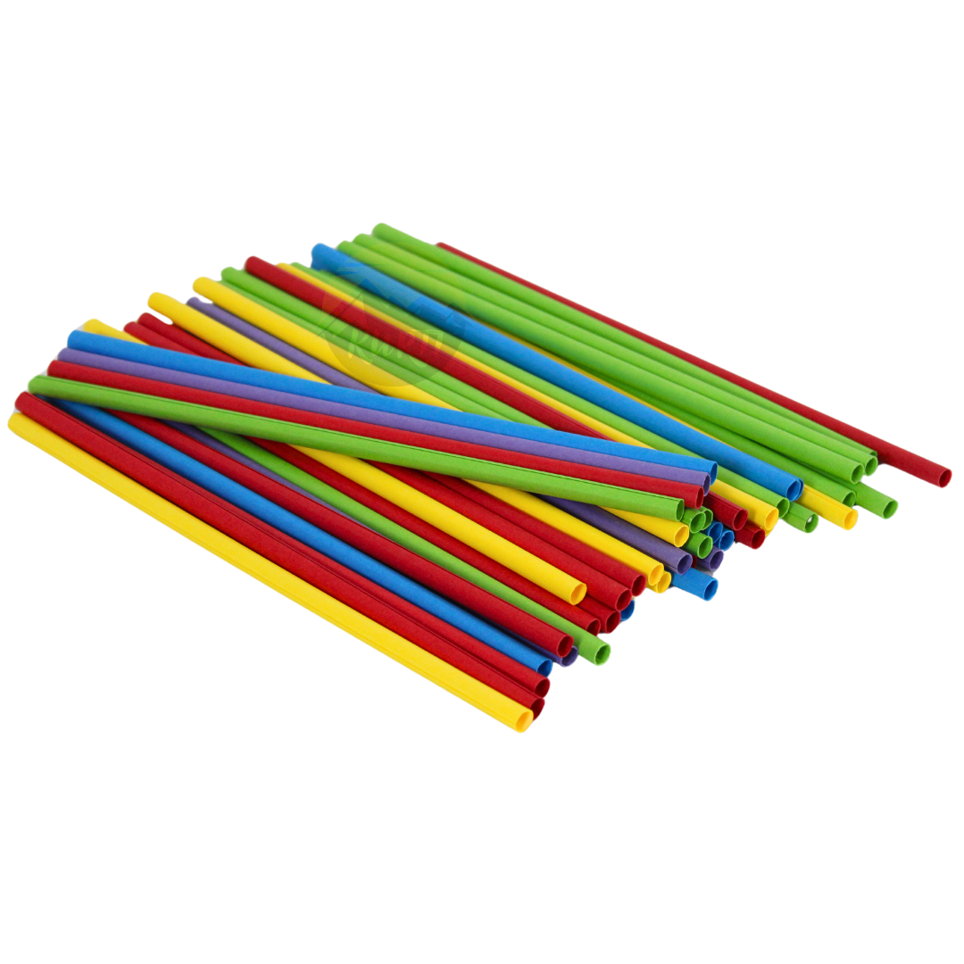 Mehrfarbige Papierstrohhalme 240 x 7 mm – 150 Stück
