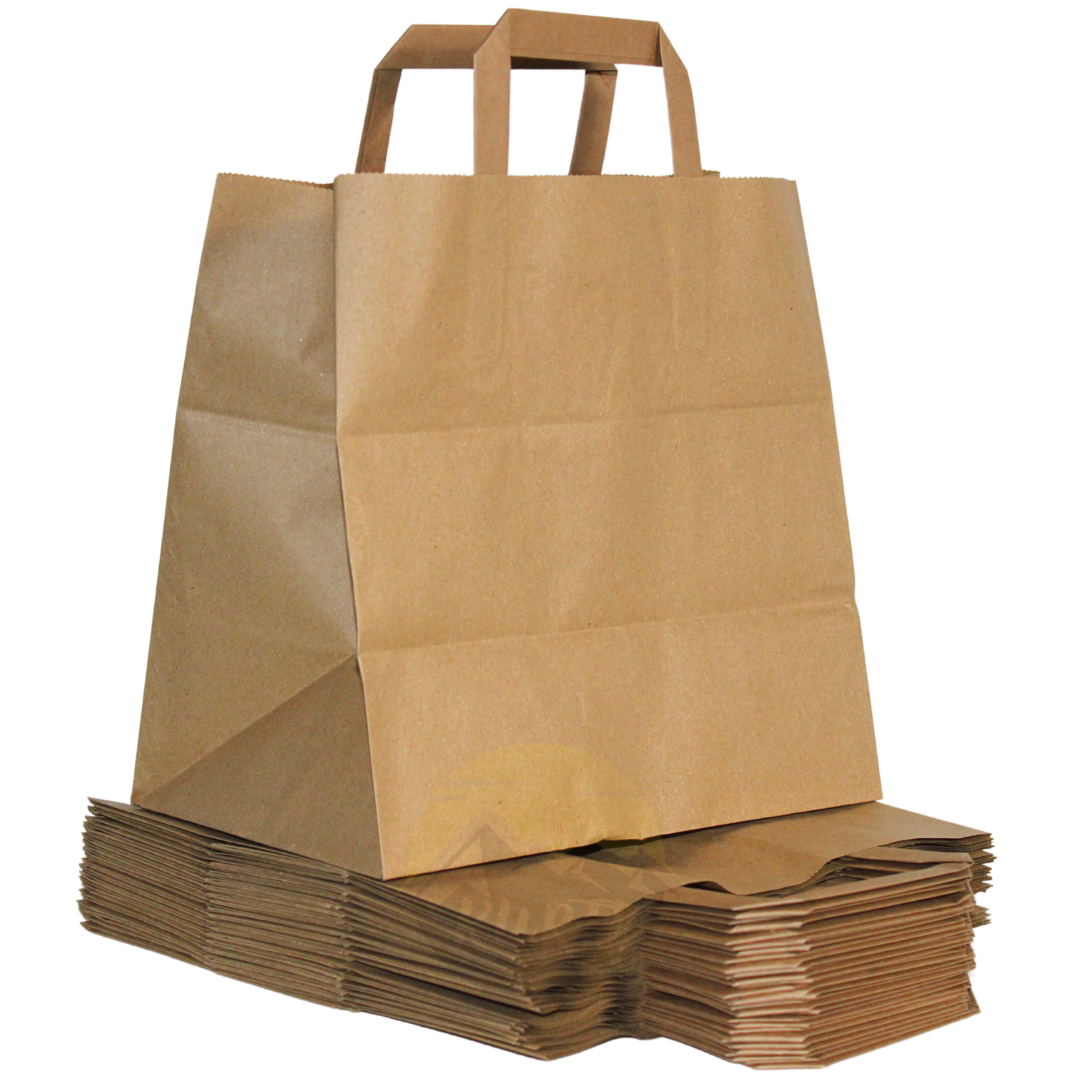 Paper carrier bag brown 26 + 17 x 25 cm - 250 pieces