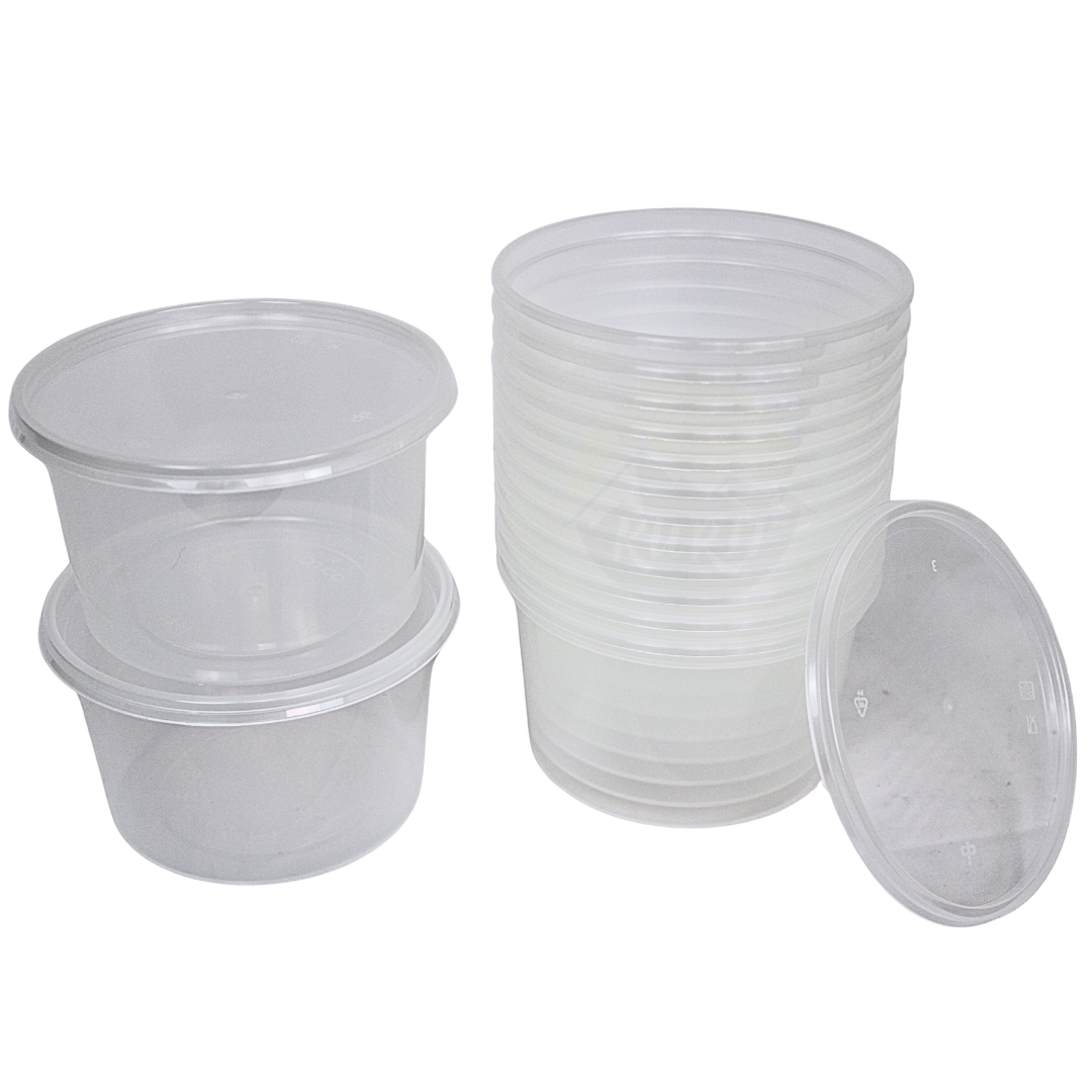 Reusable Transparent Round 500cc - 100 pieces