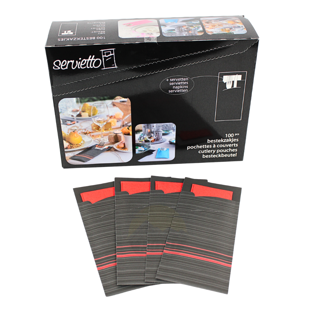 Bestecktaschen mit serviette – 100 Stück