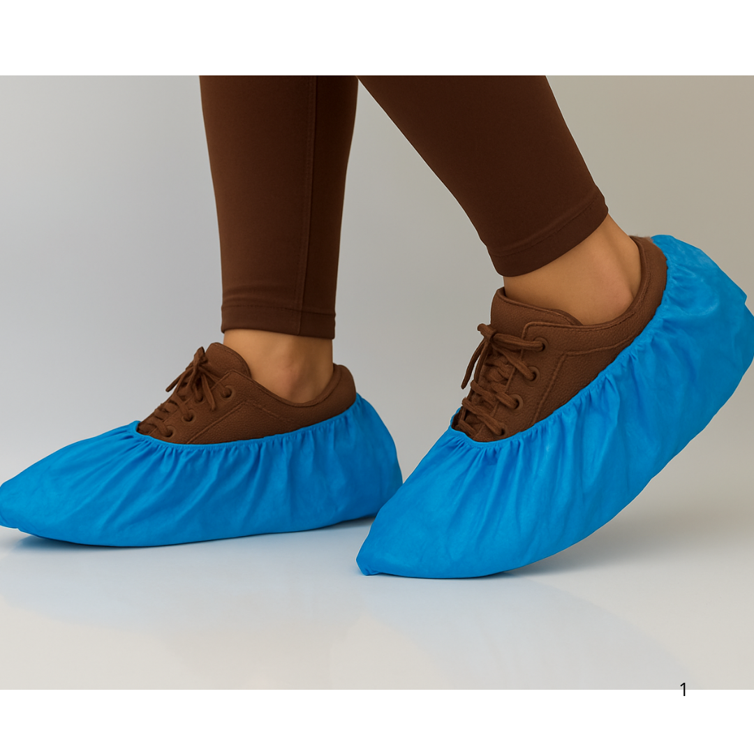 Einweg Überschuhe CPE blau – 100 Stück