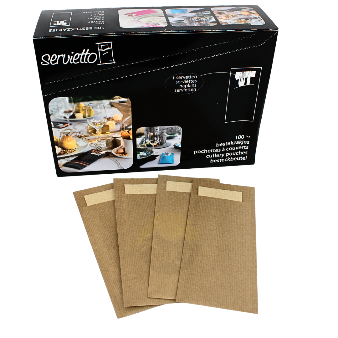 Cutlery bags including tissue - 100 pieces