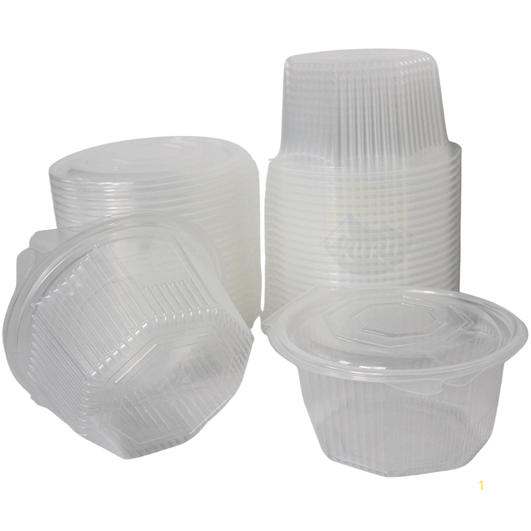 Haushaltsbox PP Transparent 8-eckig 1000ml - 50 Stück