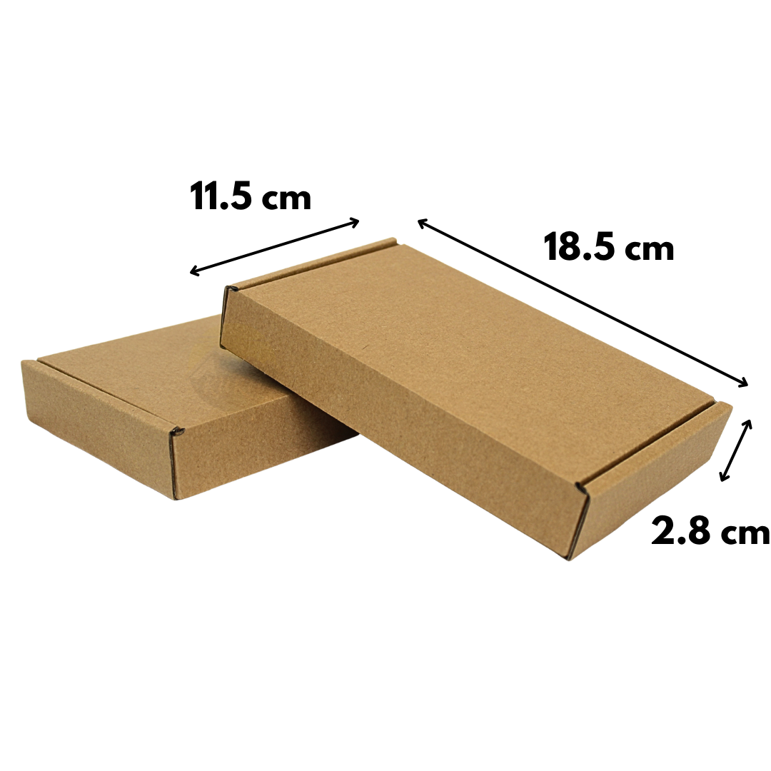 Letterbox -kasser, forsendelsesbokse brune 185x115x28mm