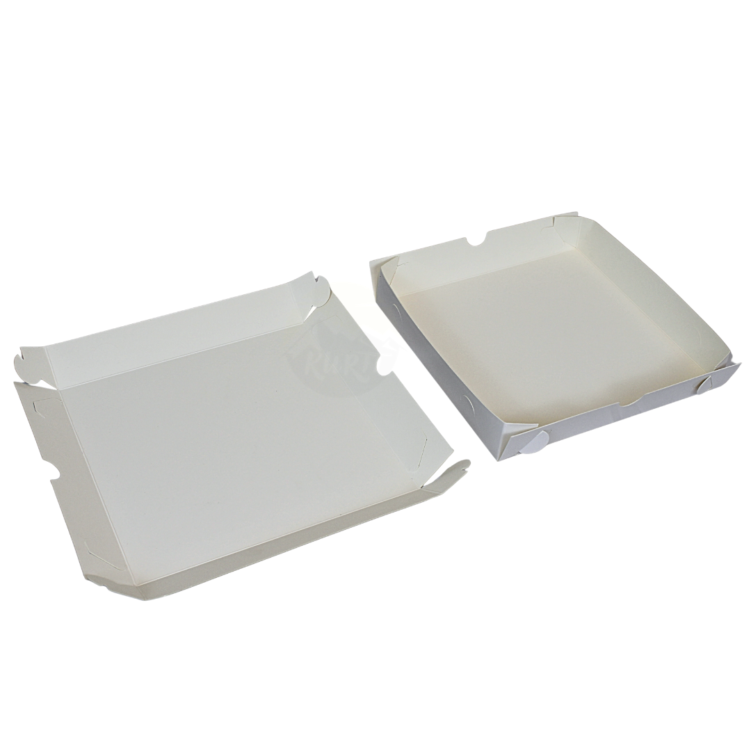 Vlaaidoos wit 25x25x4,5 cm FSC® – 100 stuks | Doos voor vlaai tot Ø24 cm