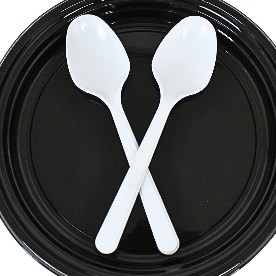 Plastiklöffel (extra stark) - wiederverwendbare Löffel Weiß - 18cm