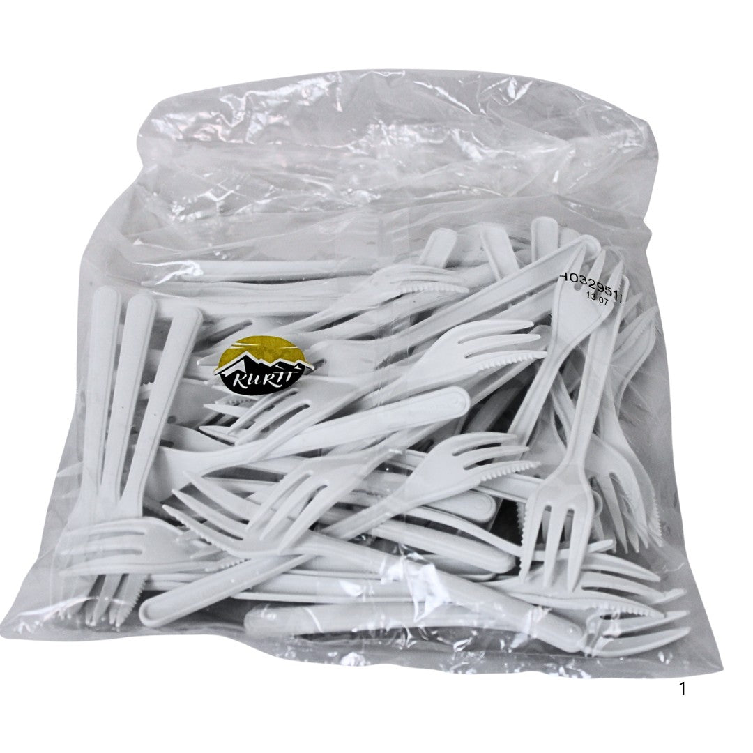 Snack-/Pommes-Gabel weiß 130 mm (extra stark)