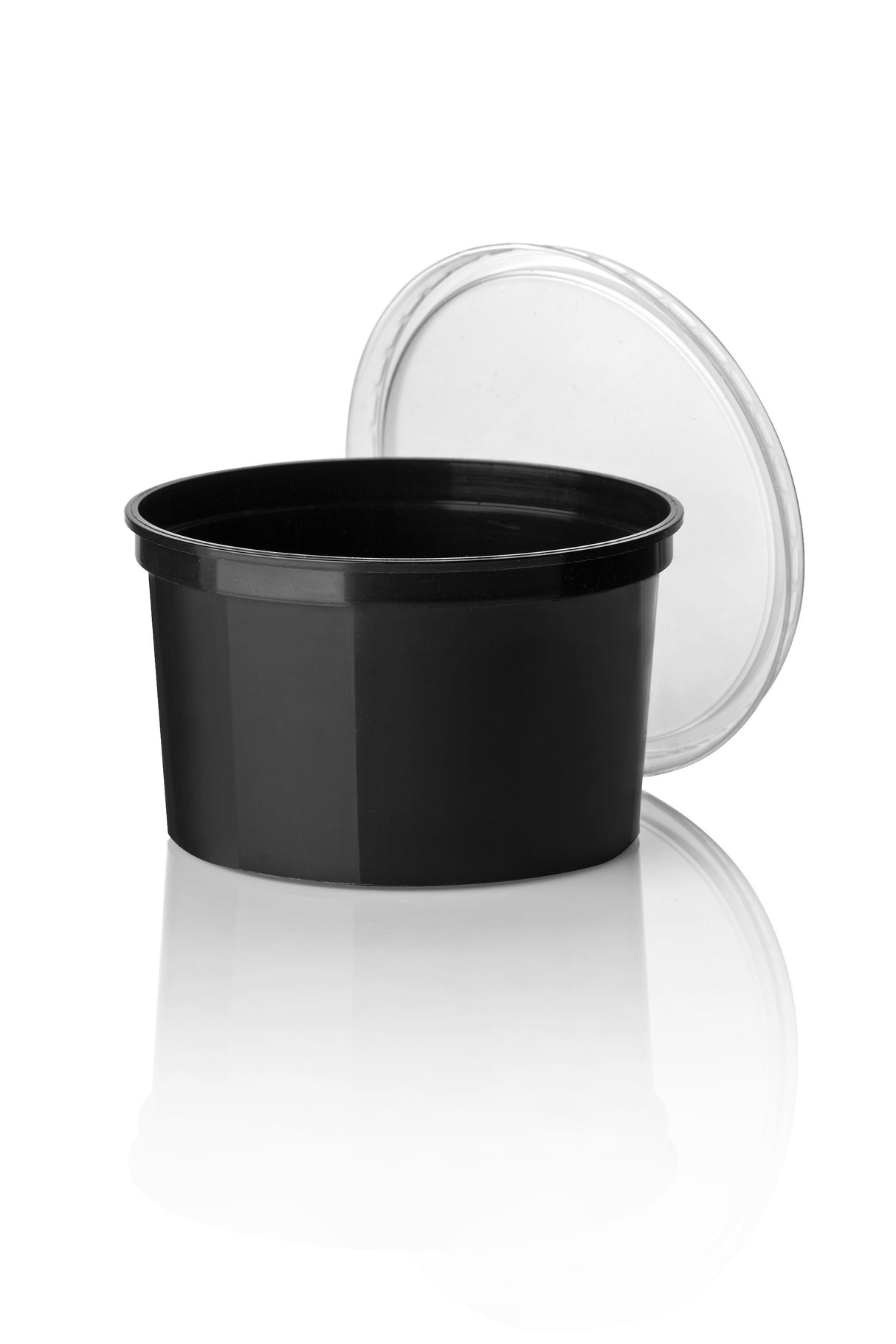 Genanvendelig sort runde 500cc - 100 stykker