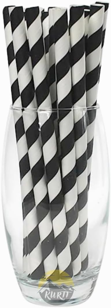 Papier strohhalme Schwarz - 200 Stück