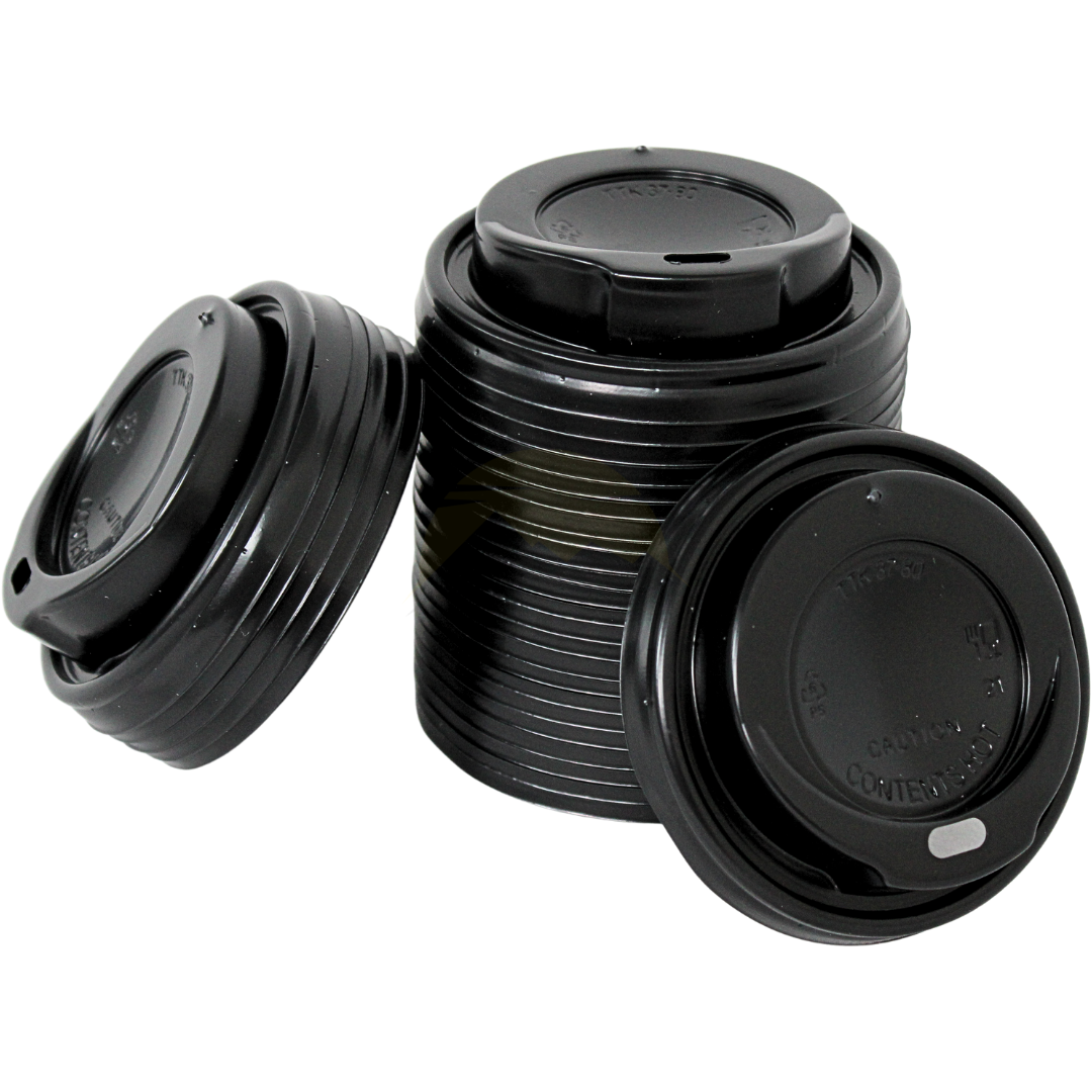Coffee cup lids 80mm Ø black - 100 pieces