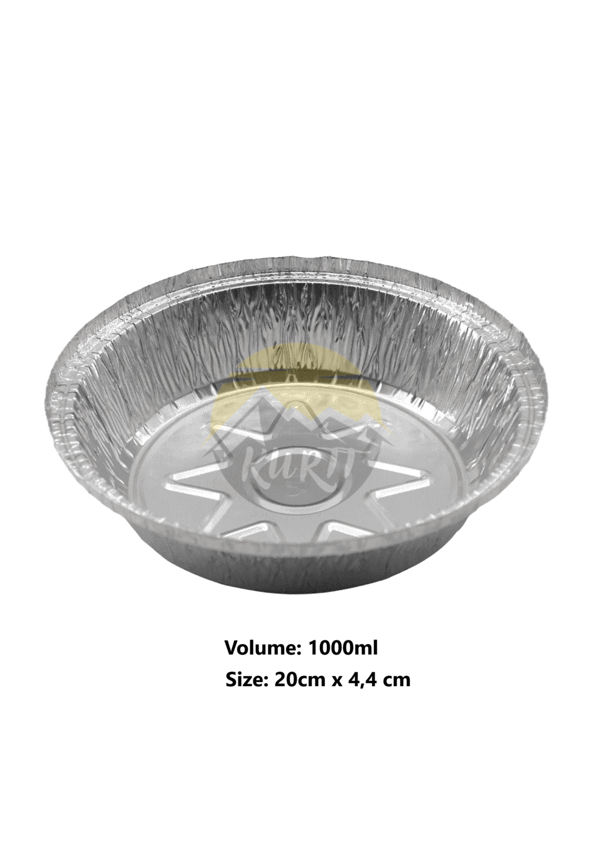 Aluminum tray C807-1000L round with lids - 100 pieces