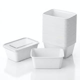 KURTT Meal Prep Behälter Weiß Mit Deckel PP – 50/100 Stück | Mikrowelle Gefrierschrank BPA-frei | 500ml 750ml 1000ml