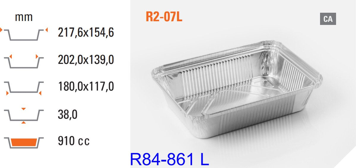 Aluschale R84-861L mit Deckel - 100 Stück