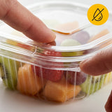 Feinkostbecher 125 ml Transparent - 100 Stück mit angehängtem Deckel | Saucenbecher