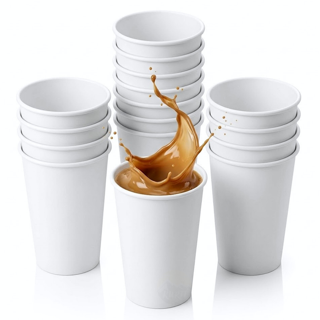 Kaffeebecher Weiß 300 ml 12 oz - 100 Stück inkl. EWKF