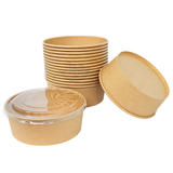 Salatschalen braun 1300 ml mit Deckel - 100 stück