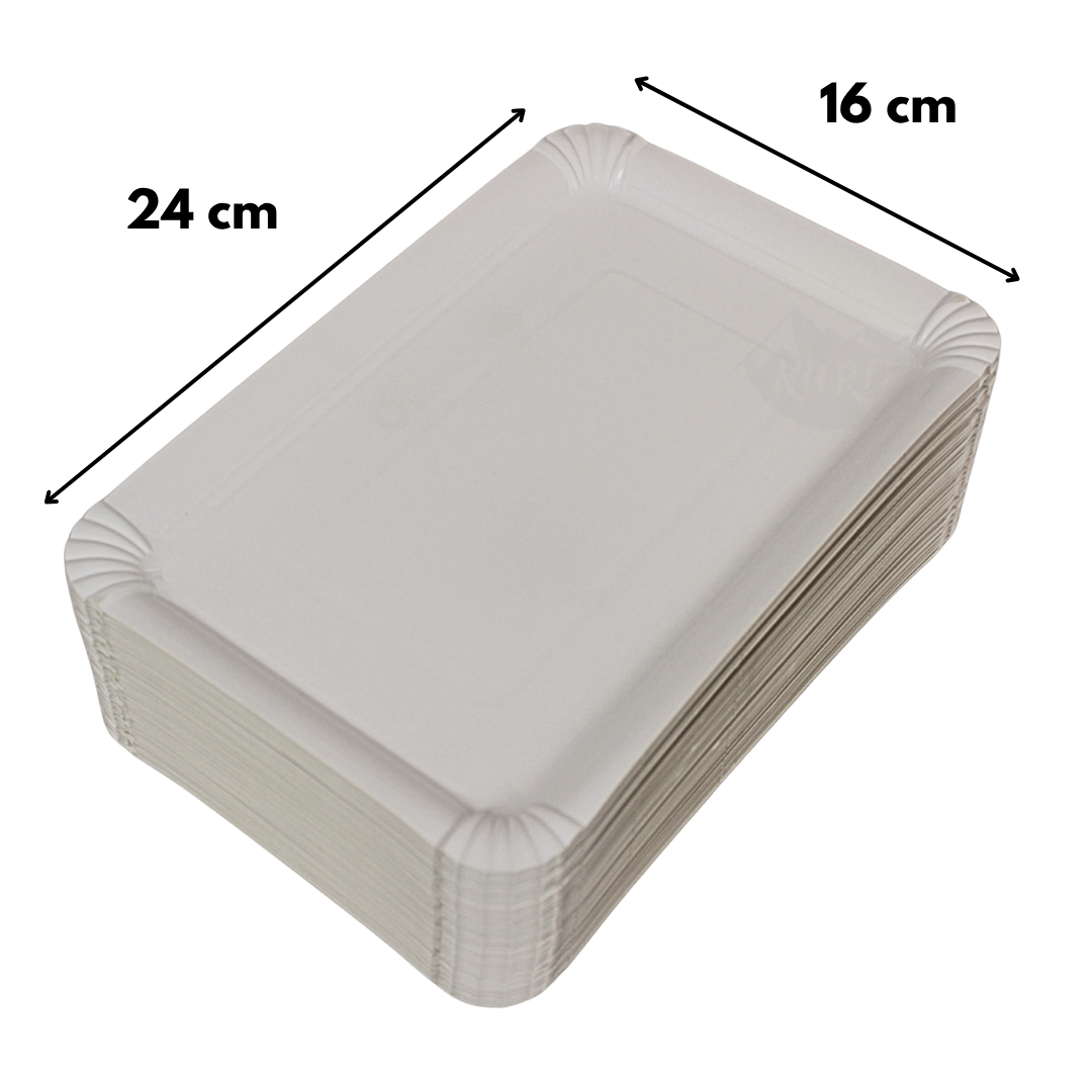 Paper plate/bowl 16x24cm white - 125 pieces