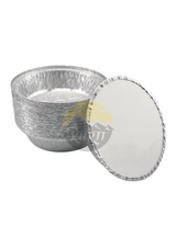 Aluminum tray C807-1000L round with lids - 100 pieces