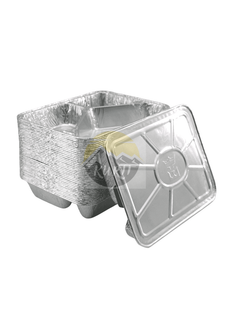 Aluschale 960G 3-geteilt mit Aludeckel - 100 Stück