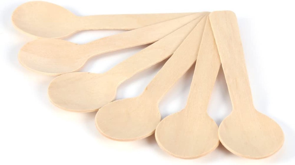 Holz-Teelöffel, Eislöffel 100mm - 200 Stück