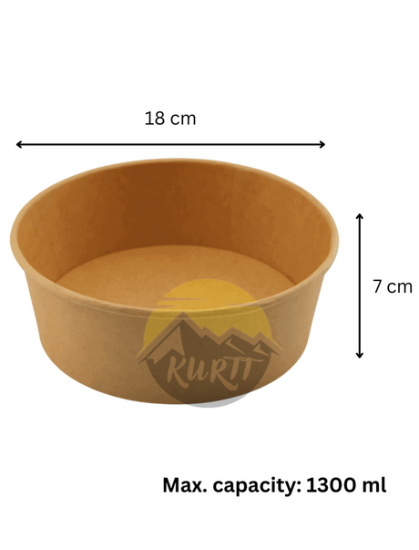Salatschalen braun 1300 ml mit Deckel - 100 stück