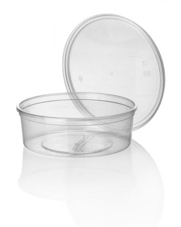 Mikrowellenbehälter mit Deckel Transparent 250ML RUND - 50 Stück